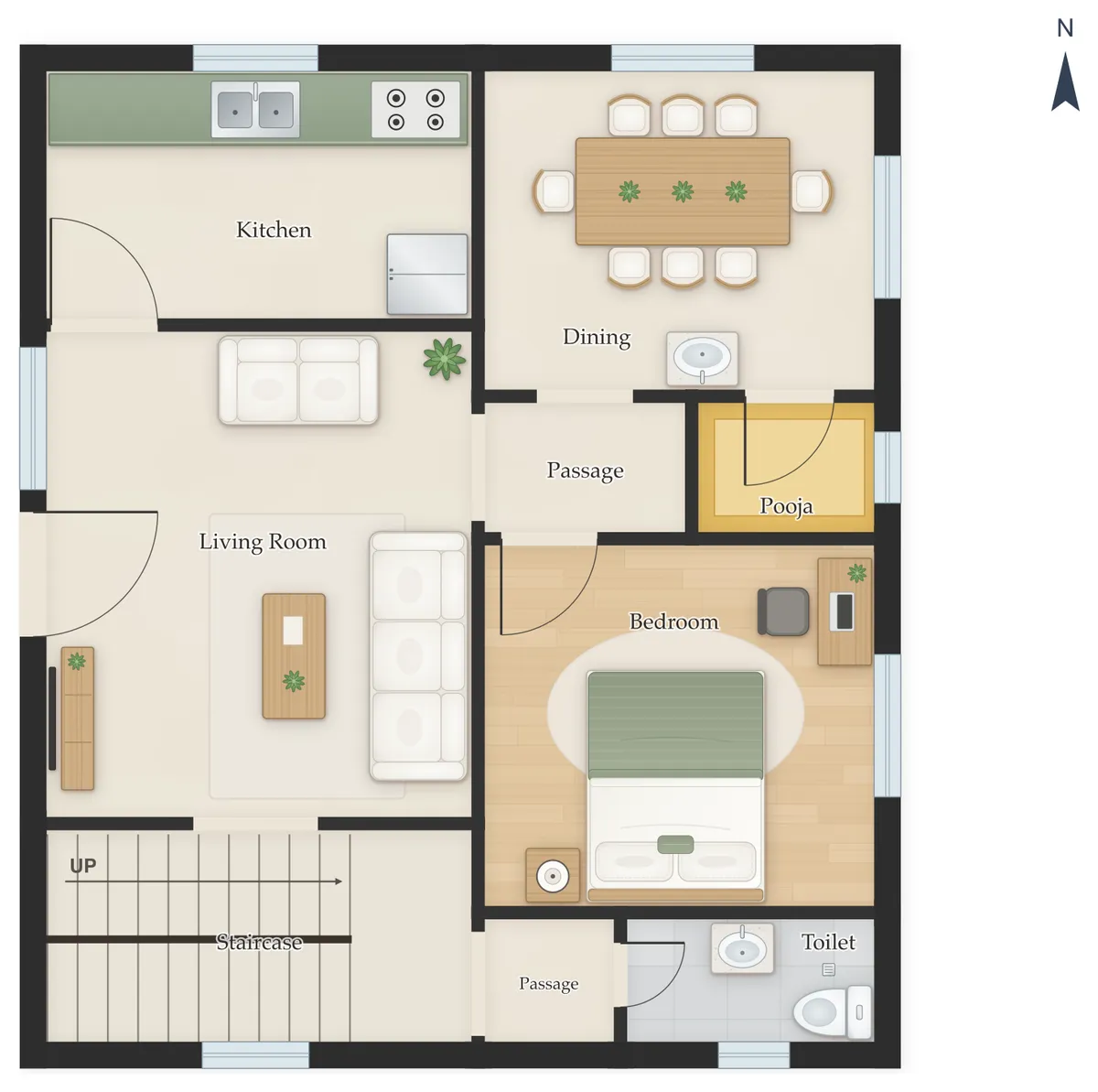 40×60 West Facing 3BHK Duplex (G+1) House Plan